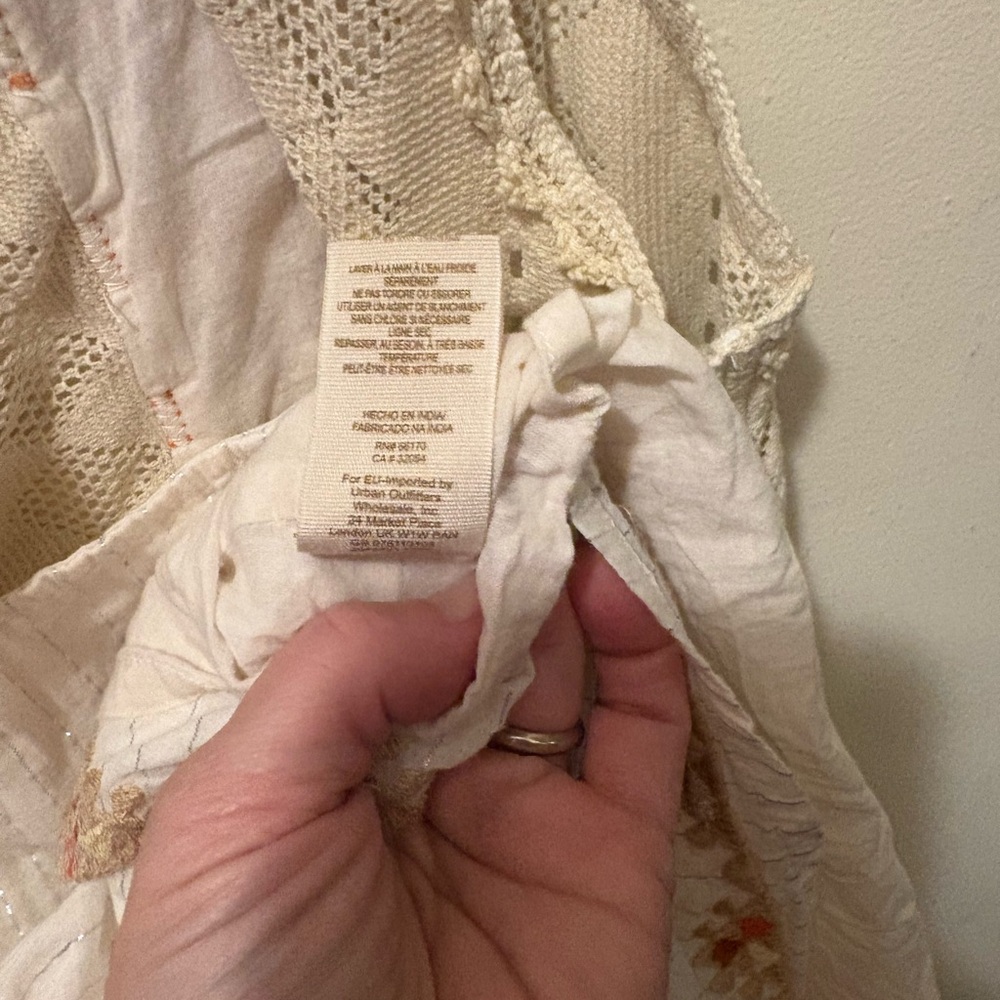Free People Water Lily mirror mini dress crochet size 2 lined - Picture 11 of 11
